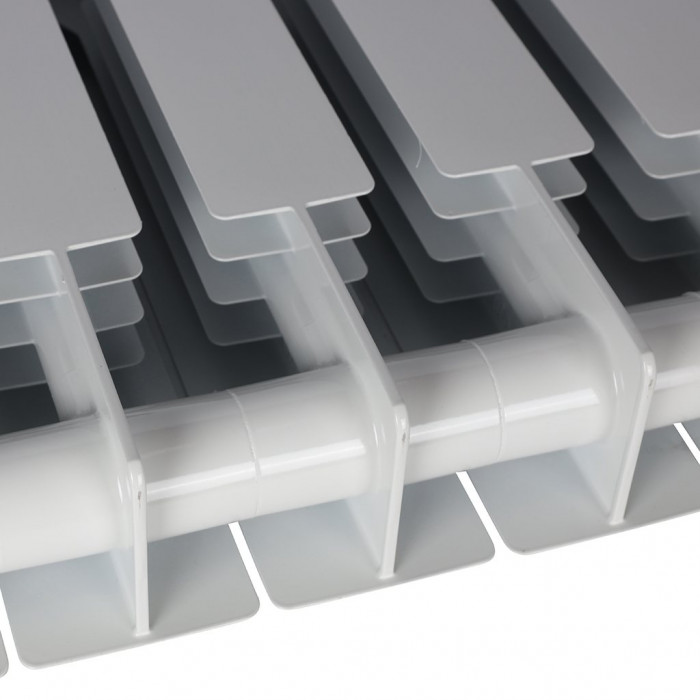 Биметаллический радиатор STOUT ALPHA 350, 10 секций, боковое подключение, белый