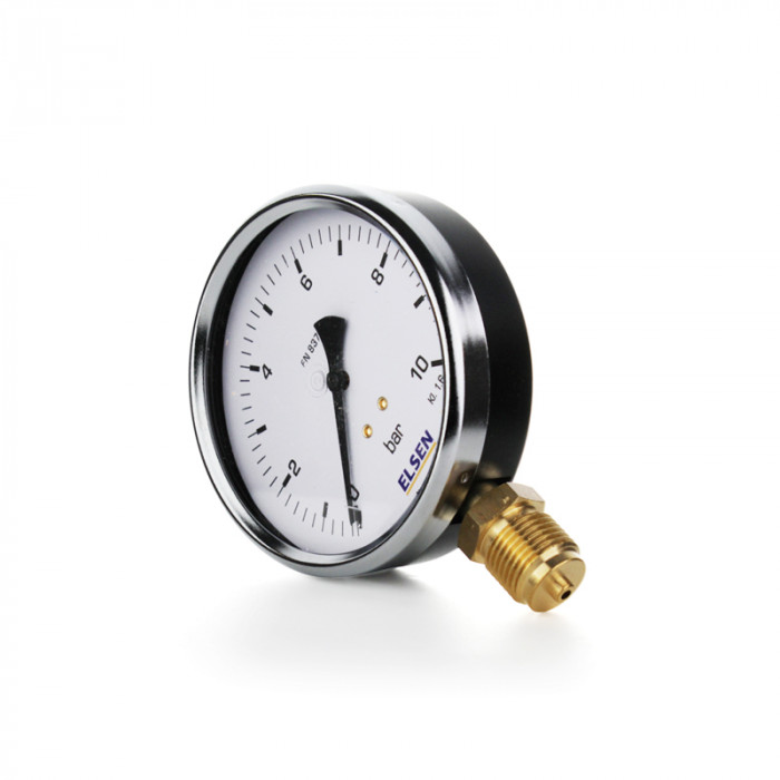 Манометр радиальный, диаметр корпуса 100 мм, присоединение резьбовое Н 1/2", диапазон показаний давл