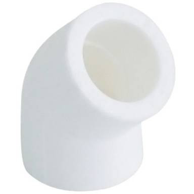 Угольник Kalde d=25 45* для полипропиленовых труб под сварку (цвет белый)