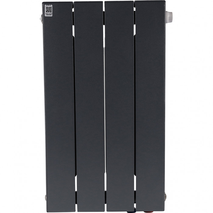 Биметаллический радиатор RIFAR SUPReMO VENTIL 500, 4 секций, нижнее правое подключение, черный