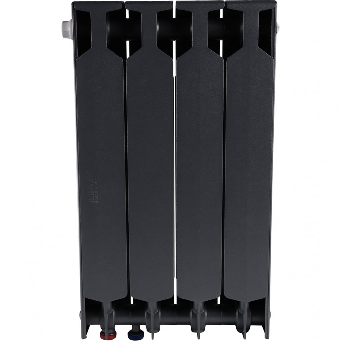 Биметаллический радиатор RIFAR SUPReMO VENTIL 500, 4 секций, нижнее правое подключение, черный