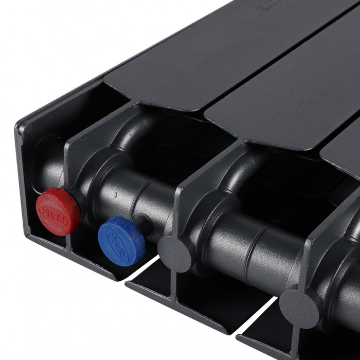 Биметаллический радиатор RIFAR SUPReMO VENTIL 500, 4 секций, нижнее правое подключение, черный