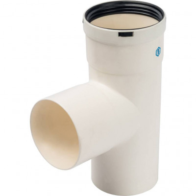 STOUT Элемент дымохода конденсац. тройник T-образный DN80 п/п/м PP-FE