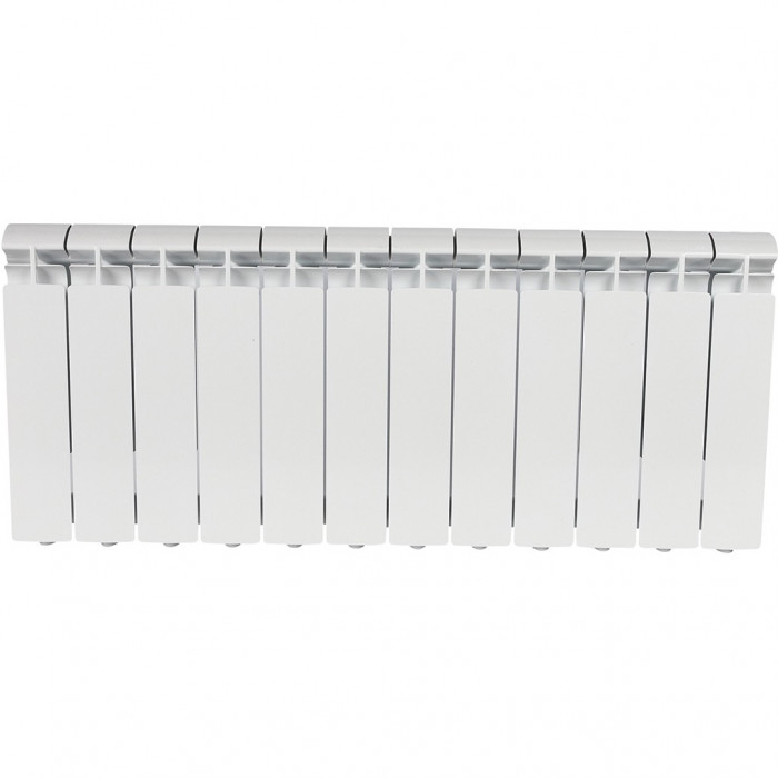 Биметаллический радиатор STOUT ALPHA 350, 12 секций, боковое подключение, белый