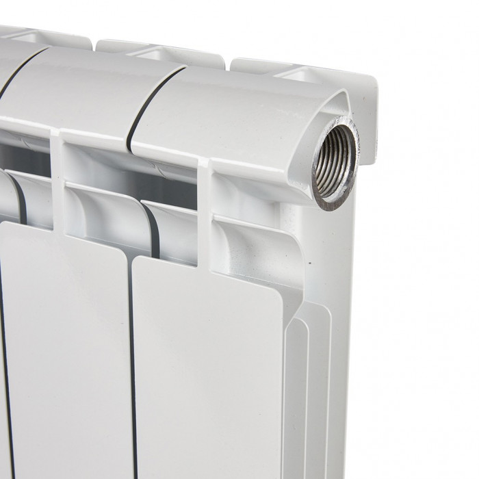 Биметаллический радиатор STOUT ALPHA 350, 12 секций, боковое подключение, белый