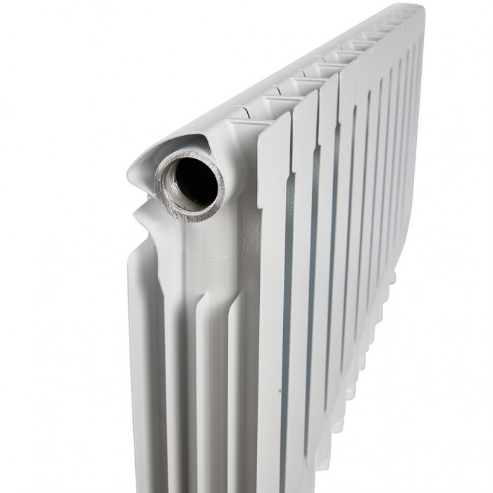 Биметаллический радиатор STOUT ALPHA 350, 12 секций, боковое подключение, белый