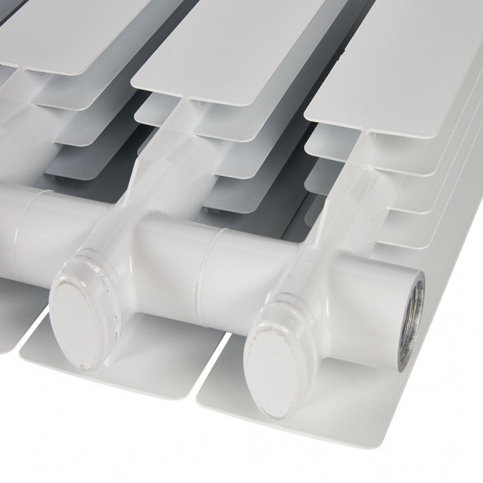 Биметаллический радиатор STOUT ALPHA 350, 12 секций, боковое подключение, белый