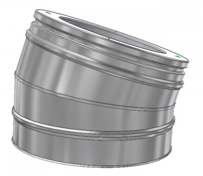 Отвод 15° д. 300 ICS25