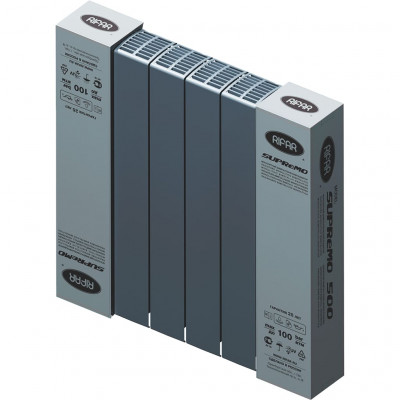 Биметаллический радиатор RIFAR SUPReMO 500, 6 секций, боковое подключение, черный