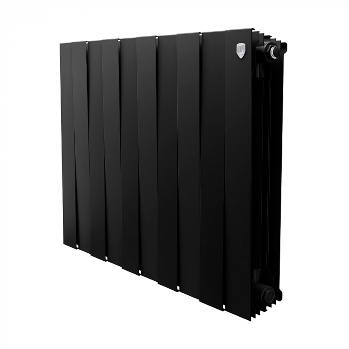 Биметаллический радиатор Royal Thermo PianoForte 500, 10 секций, боковое подключение, черный графитовый