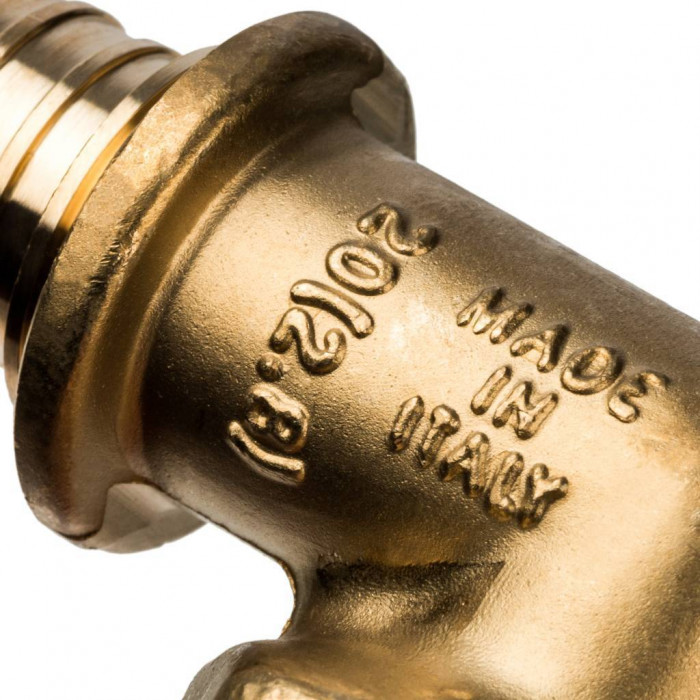 STOUT Угольник-переходник с наружной резьбой 20xR 3/4 для труб из сшитого полиэтилена аксиальный