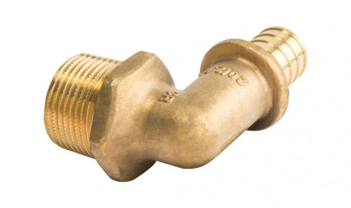 STOUT Угольник-переходник с наружной резьбой 20xR 3/4 для труб из сшитого полиэтилена аксиальный