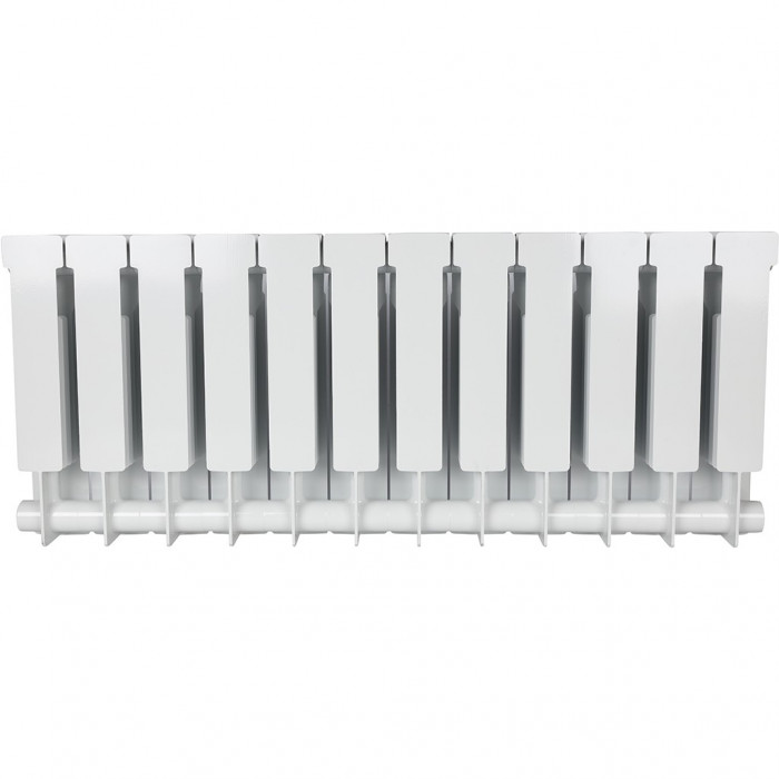 Биметаллический радиатор STOUT ALPHA 350, 12 секций, боковое подключение, белый