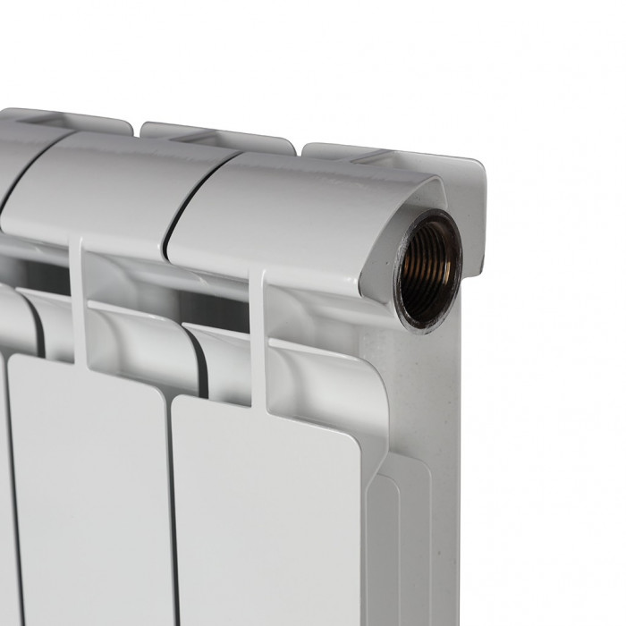 Биметаллический радиатор STOUT ALPHA 350, 12 секций, боковое подключение, белый