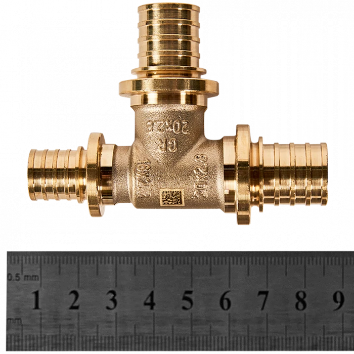 Тройник REHAU с уменьшенным торцевым проходом 20-20-16 MX для труб из сшитого полиэтилена аксиальный