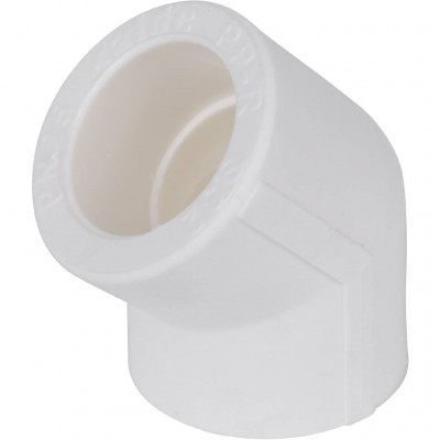 Угольник Kalde d=32 45* для полипропиленовых труб под сварку (цвет белый)
