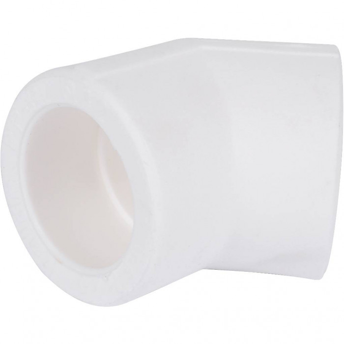 Угольник Kalde d=32 45* для полипропиленовых труб под сварку (цвет белый)