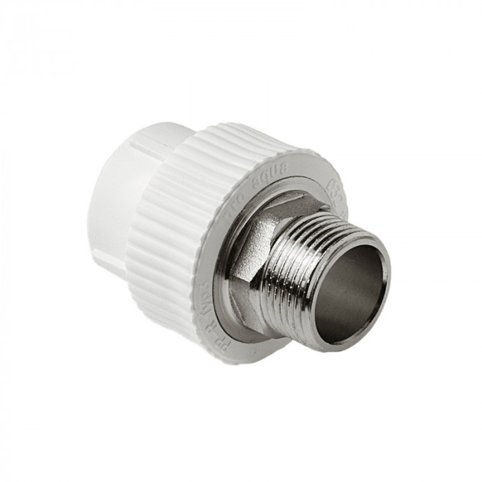 Pro Aqua PA23523P Pro Aqua d= 50-2 PP-R Муфта комбинированная под ключ НР Белая