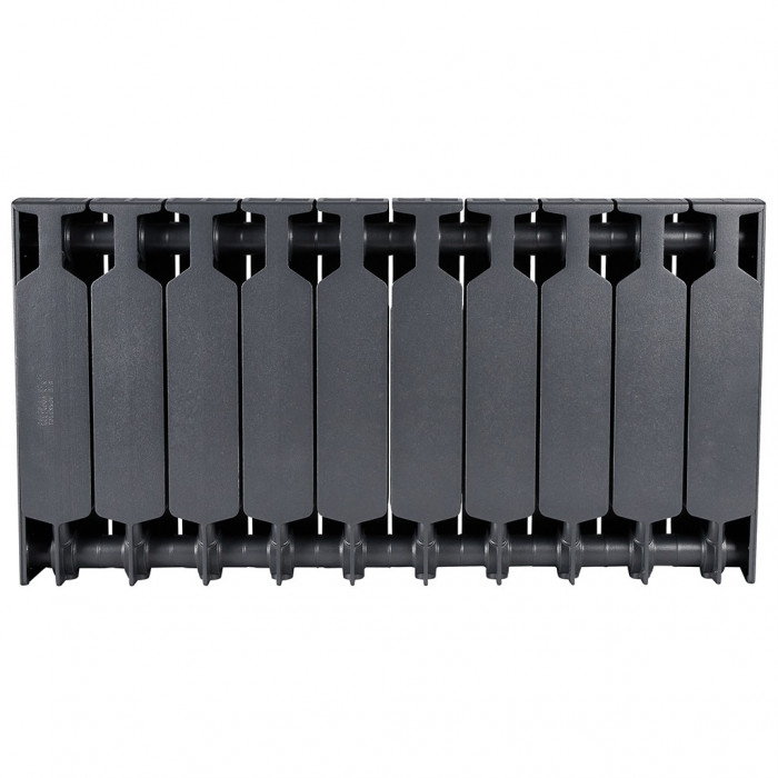 Биметаллический радиатор RIFAR SUPReMO 350, 10 секций, боковое подключение, черный