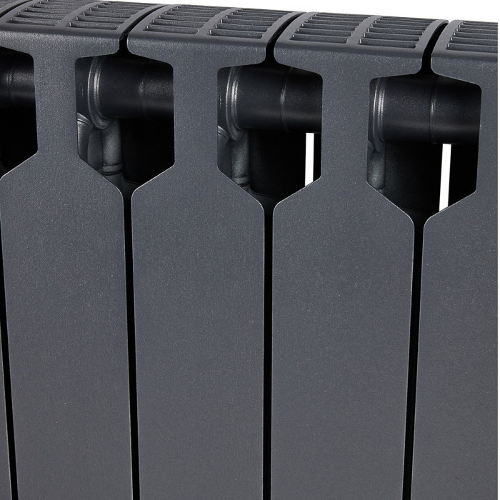 Биметаллический радиатор RIFAR SUPReMO 350, 10 секций, боковое подключение, черный