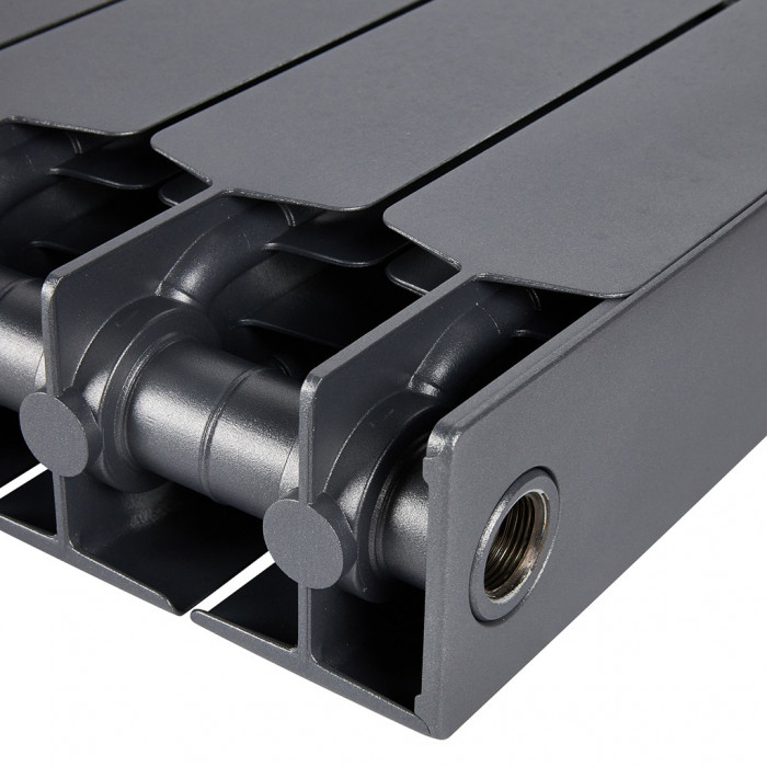 Биметаллический радиатор RIFAR SUPReMO 350, 10 секций, боковое подключение, черный