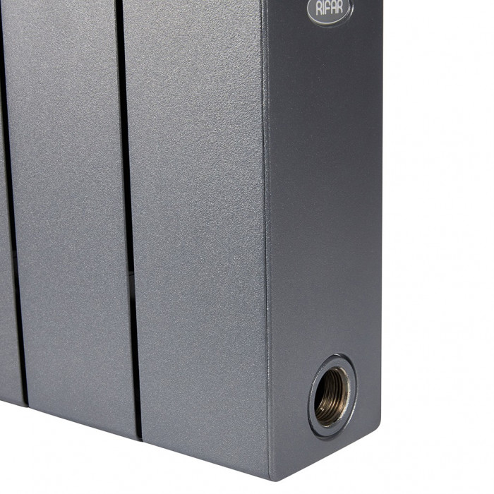 Биметаллический радиатор RIFAR SUPReMO 350, 10 секций, боковое подключение, черный