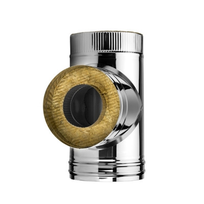 Тройник 90° DTRH D160 с изоляцией 50 мм, AISI 321/оцинкованная сталь (Вулкан)