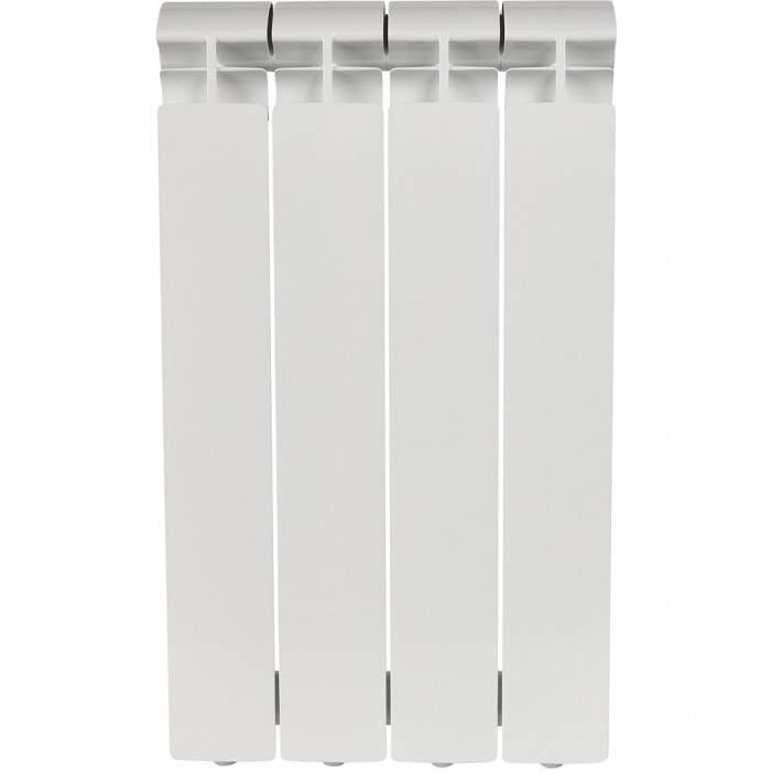 Алюминиевый радиатор STOUT ALPHA 500, 4 секций, боковое подключение, белый
