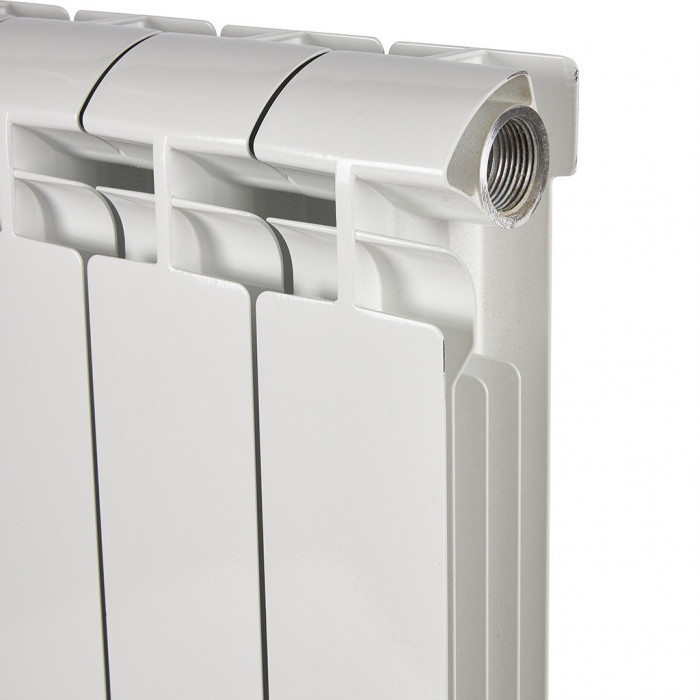 Алюминиевый радиатор STOUT ALPHA 500, 4 секций, боковое подключение, белый