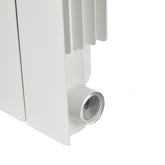 Алюминиевый радиатор STOUT ALPHA 500, 4 секций, боковое подключение, белый