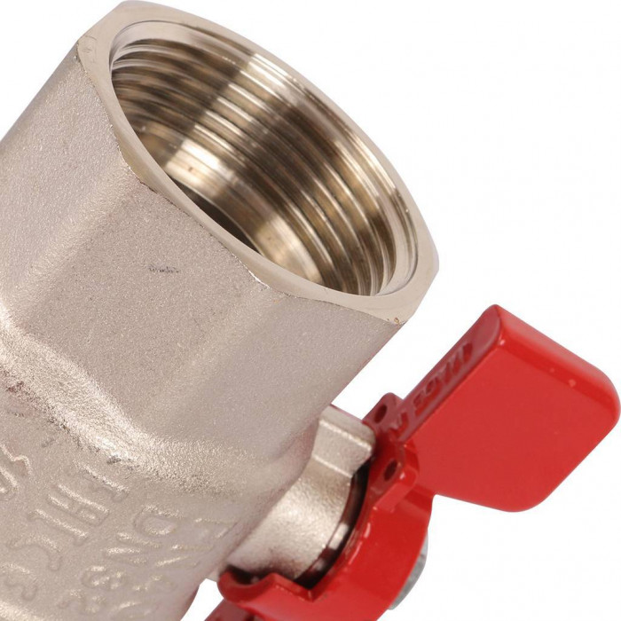 STOUT Кран шаровой полнопроходной с "американкой", ВР/НР, ручка бабочка 1 1/4 (EPDM)