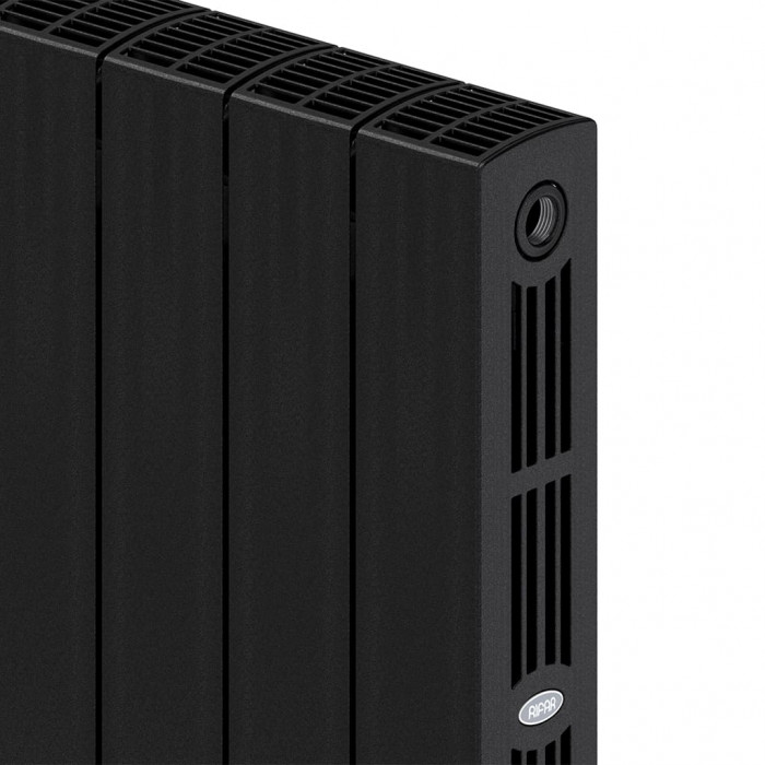 Биметаллический радиатор RIFAR SUPReMO 500, 12 секций, боковое подключение, черный