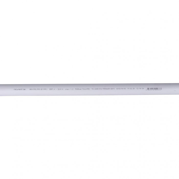 Труба полипропиленовая армированная Политэк d=32х4,4 (PN 20) (стекловолокно) (цвет белый)