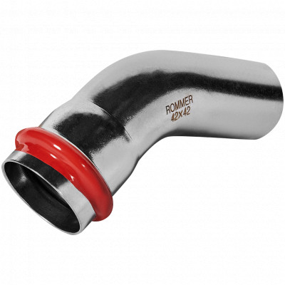 ROMMER RSS-0004-000042 ROMMER Угольник однораструбный 45°-НПр, 42, из нержавеющей стали прессовой