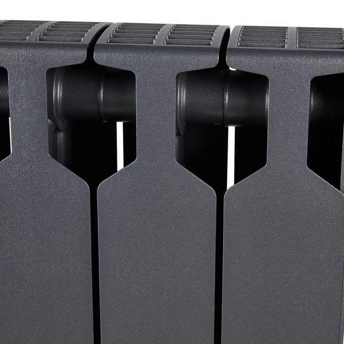 Биметаллический радиатор RIFAR SUPReMO 500, 4 секций, боковое подключение, серый