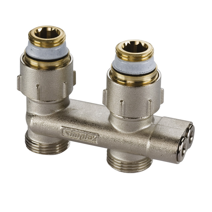 Узел нижнего подключения перекрестный D1/50 прямой, G 1/2" M x G 3/4" M