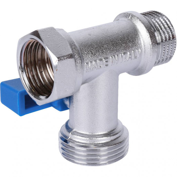 STOUT Кран шаровой проходной для стиральных и посудомоечных машин 1/2  х 3/4  х 1/2