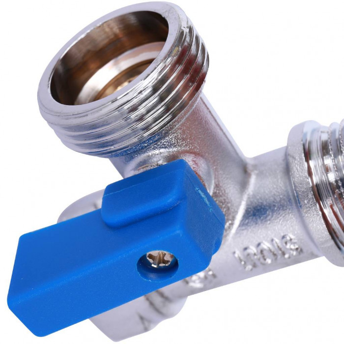 STOUT Кран шаровой проходной для стиральных и посудомоечных машин 1/2  х 3/4  х 1/2