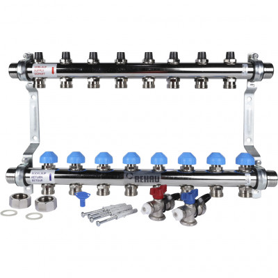 Распределительный коллектор REHAU HKV на 8 контуров нержавеющая сталь (12180811001)