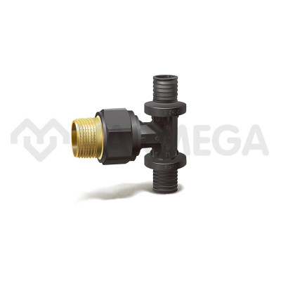 Тройник с наружной резьбой Varmega Slide-fit VM51002, 20х3/4&quot;, комбинированный, аксиальный