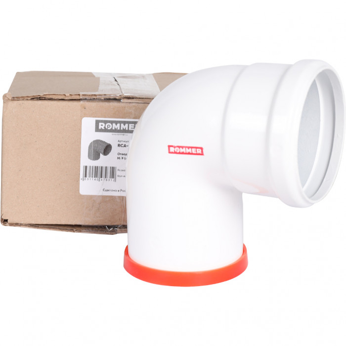 ROMMER RCA-0080-000090 Отвод D 80 угол 90гр. M/F (мама/папа)