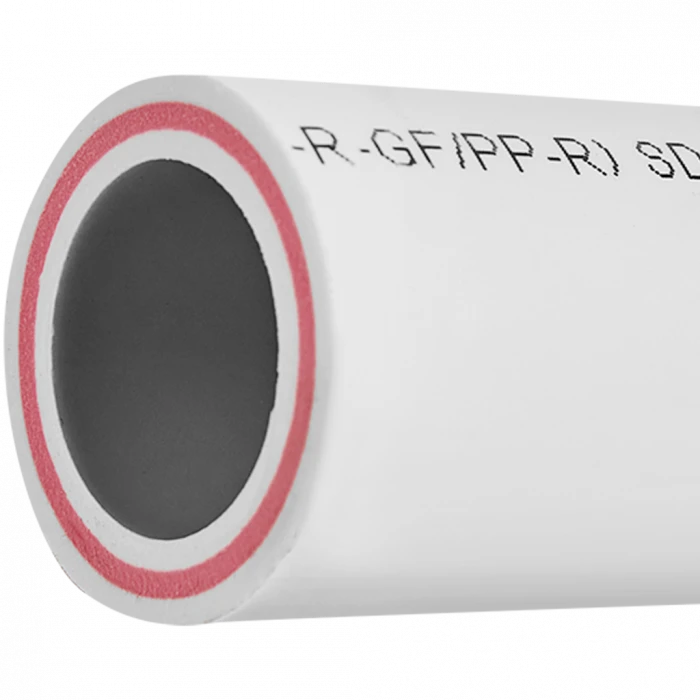 Труба полипропиленовая армированная Политэк d=40х5,5 (PN 20) (стекловолокно) (цвет белый)