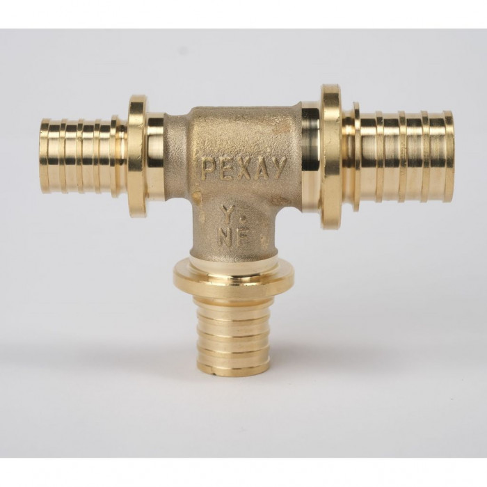 Тройник REHAU с уменьшенным боковым и торцевым проходами 20-16-16 MX для труб из сшитого полиэтилена аксиальный