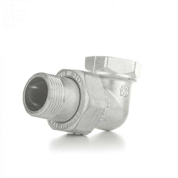 Разъемное соединение угловое, американка, НВ 1 1/2", TIN латунь