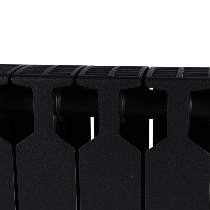 Биметаллический радиатор RIFAR SUPReMO VENTIL 350, 10 секций, нижнее правое подключение, черный