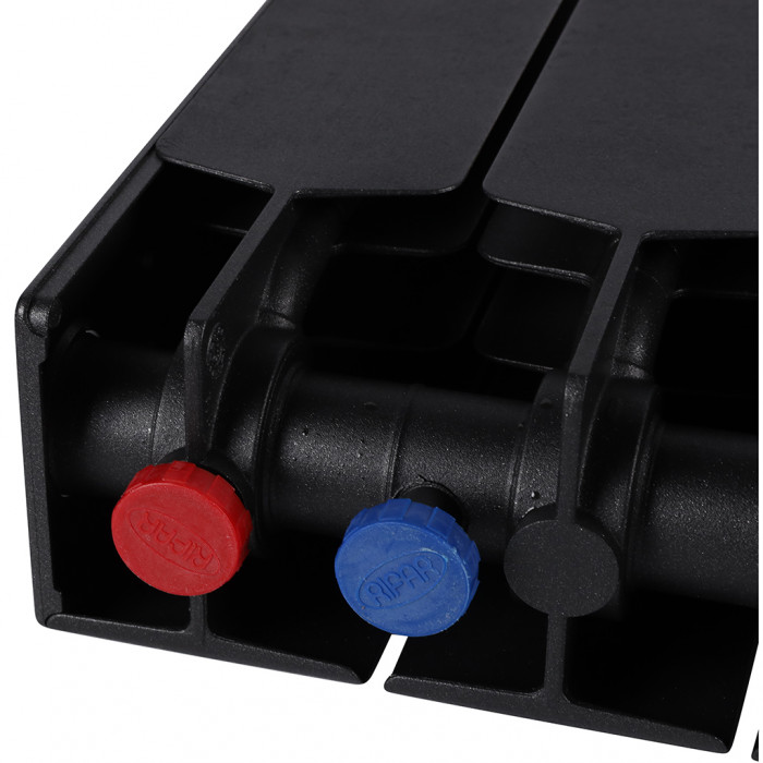 Биметаллический радиатор RIFAR SUPReMO VENTIL 350, 10 секций, нижнее правое подключение, черный