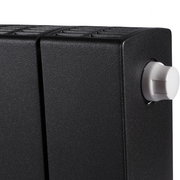 Биметаллический радиатор RIFAR SUPReMO VENTIL 350, 10 секций, нижнее правое подключение, черный