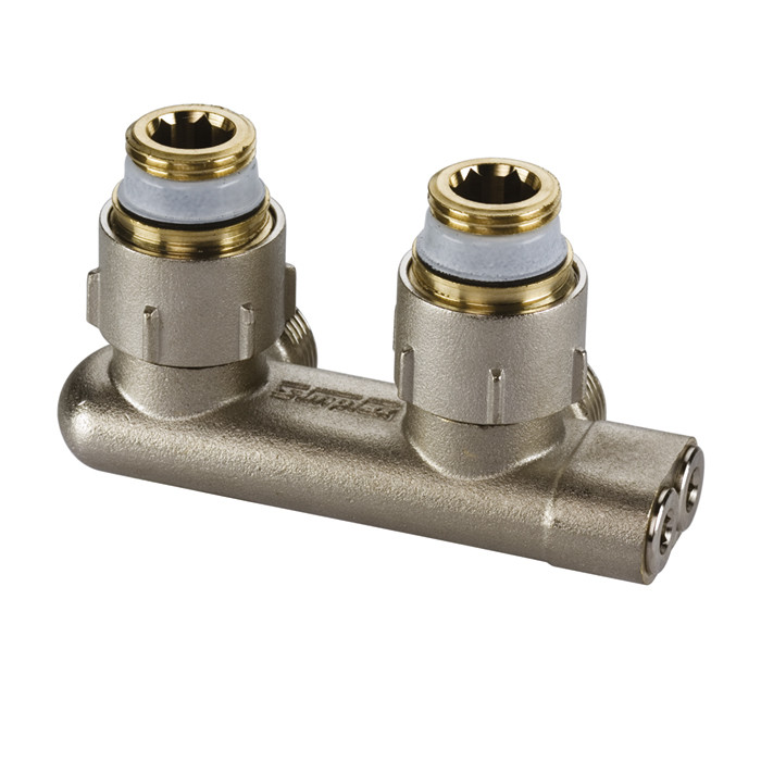 Узел нижнего подключения перекрестный E1/50 угловой, G 1/2" M x G 3/4" M
