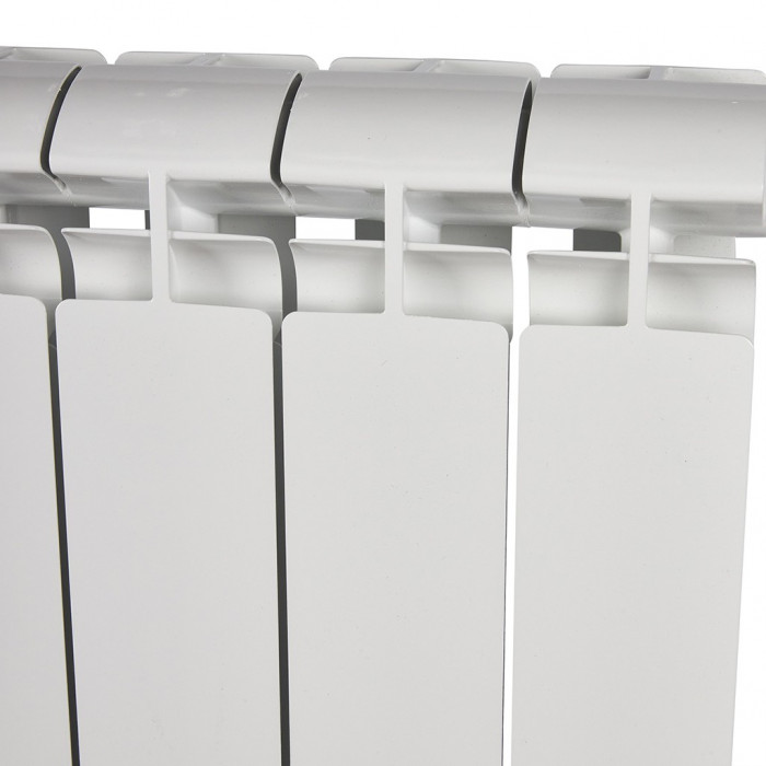 Алюминиевый радиатор STOUT ALPHA 500, 8 секций, боковое подключение, белый