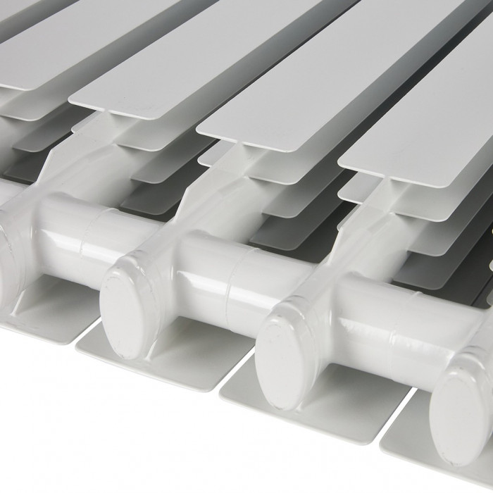 Алюминиевый радиатор STOUT ALPHA 500, 8 секций, боковое подключение, белый